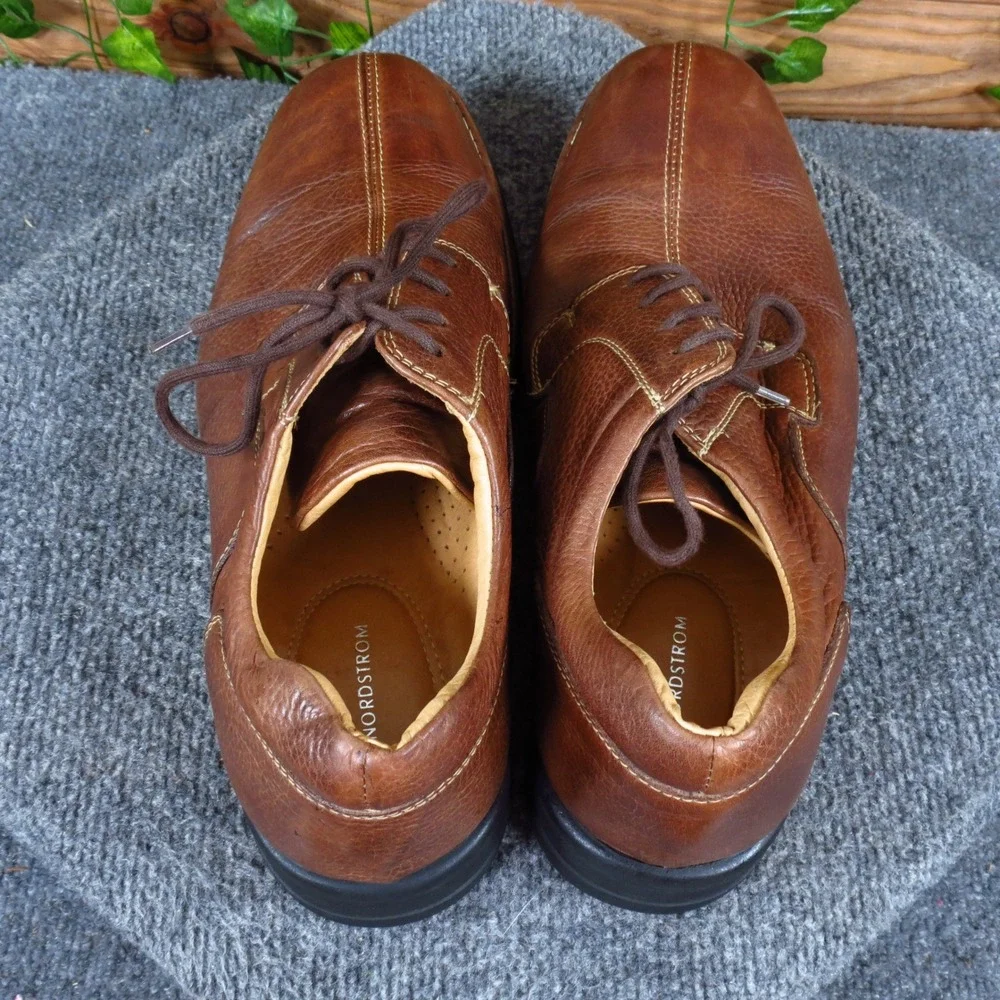 Nordstrom Carlton Mens Oxford Shoes Size 11 D Dress Work Brown Leather Brazil